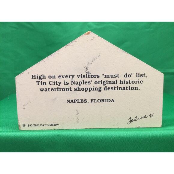 The Cats Meow 1993 Naples FL Tin City Wooden Shelf Sitter - Picture 2 of 4
